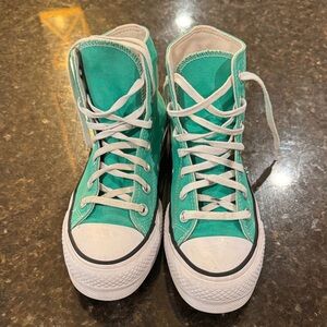 Converse High Top Sneakers in Teal Green